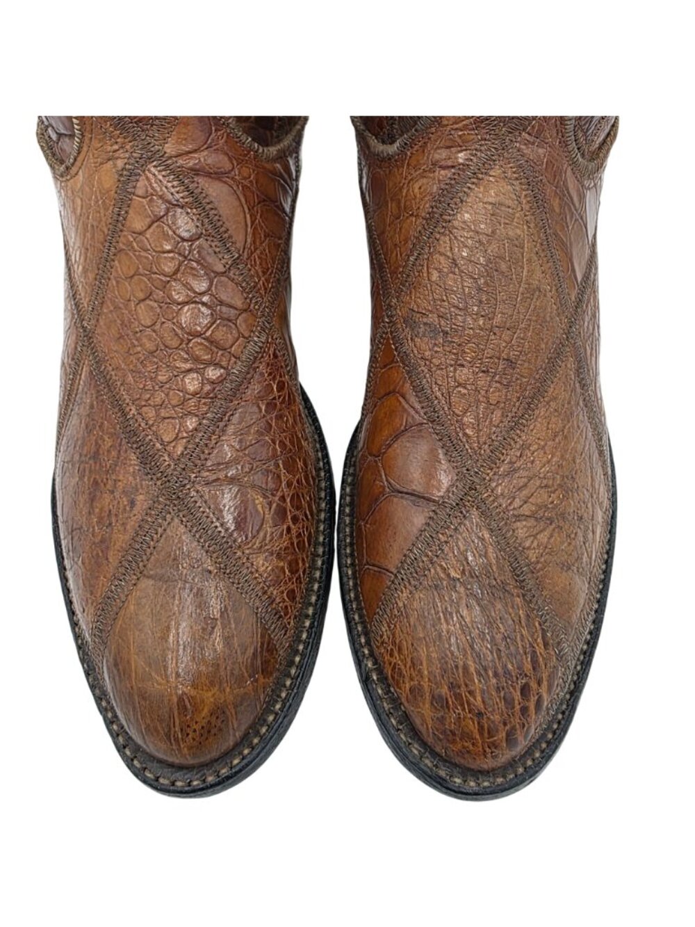 Vintage Tony Lama Full Sea Turtle Honey Brown Men 8D Cowboy Western Boots Preban - Picture 7 of 16